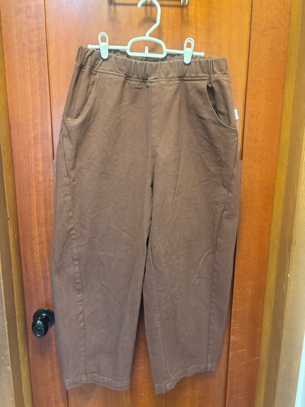 Wide Leg Pull-On Pants in Chocolate Brown